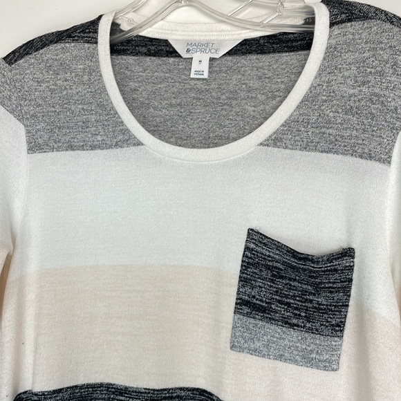 EUC Market Spruce asymmetrical striped top - Picture 2 of 6